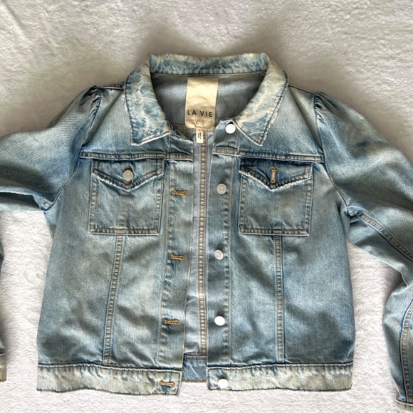 La Vie Rebecca Taylor Classic Denim Jacket in Chantal Size Large - Picture 10 of 10